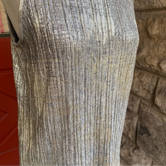 Moulinette Soeurs by Anthropologie shimmer silver gold festive tank top S - Picture 3 of 13